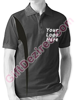 Designer Black Melange and Black Melange Color Printed Logo T Shirts
